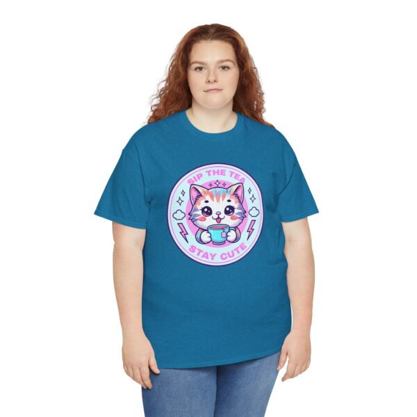 Stay Cute Cat Unisex Heavy Cotton Tee - Sip the Tea Design (Copy) - Image 17