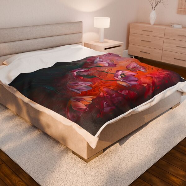 Artistic Floral Velveteen Plush Blanket - Cozy Home Decor Gift - Image 12