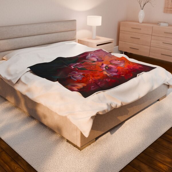 Artistic Floral Velveteen Plush Blanket - Cozy Home Decor Gift - Image 8