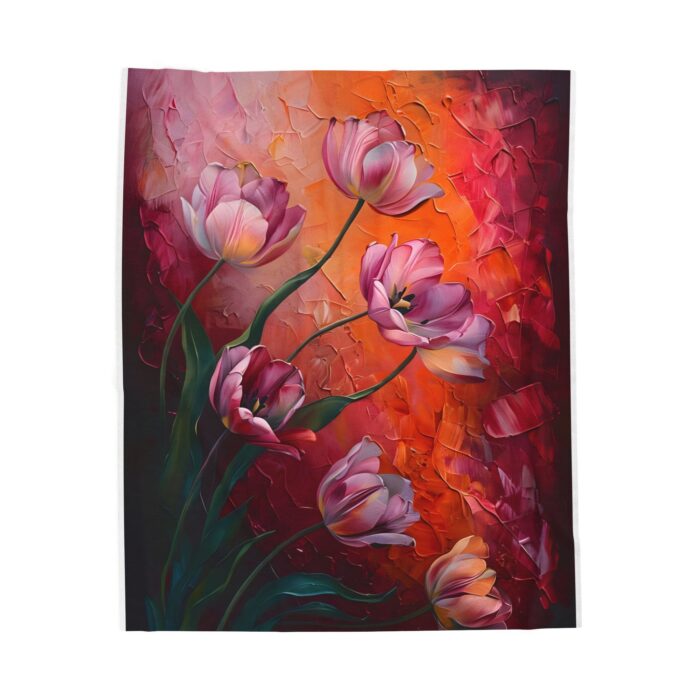 Artistic Floral Velveteen Plush Blanket - Cozy Home Decor Gift - Image 5