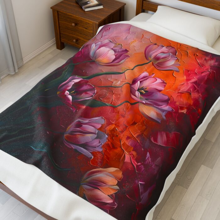 Artistic Floral Velveteen Plush Blanket - Cozy Home Decor Gift - Image 7