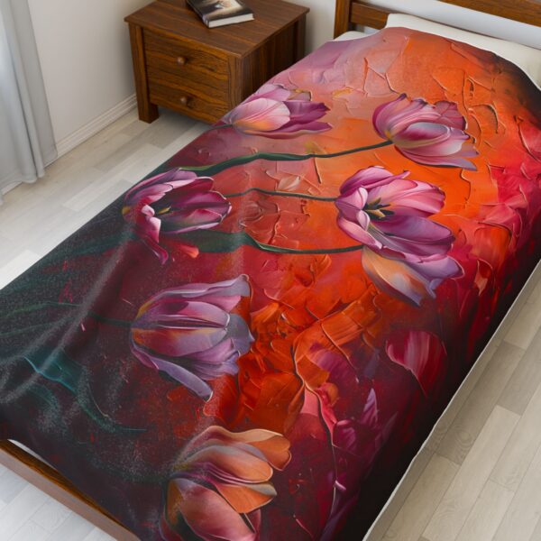 Artistic Floral Velveteen Plush Blanket - Cozy Home Decor Gift - Image 11